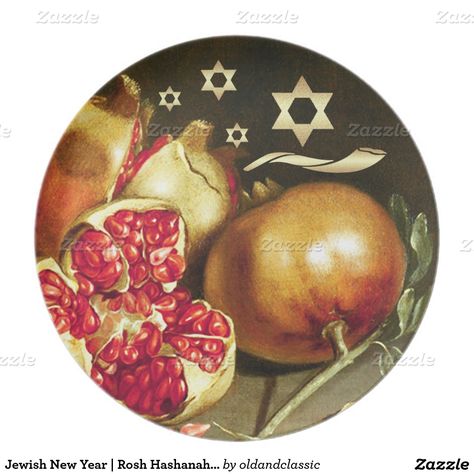 Jewish New Year | Rosh Hashanah | Any Jewish Holiday or Event Party Fine Art Gift Melamine Plates. "Pomegranates", Oil Painting, Fragment, 17th century. Artist: Antonio Ponce. at zazzle.com Jewish New Year, New Year's Crafts, Jewish Holiday, Rosh Hashanah, Jewish Holidays, Matching Cards, Paper Plates Party, Party Paper, Event Party