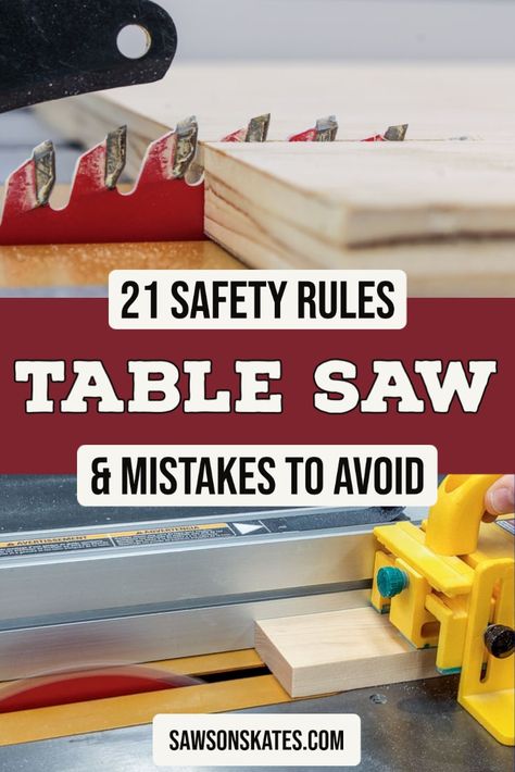 Table saws are handy, but they can be dangerous to use. Brush up on the top safety rules and learn strategies to avoid common mistakes. Picture Frame Table, Miter Saw Table, Table Saw Sled, Best Table Saw, Table Saw Fence, Table Saw Stand, Woodworking Table Saw, Table Saw Jigs, Diy Table Saw