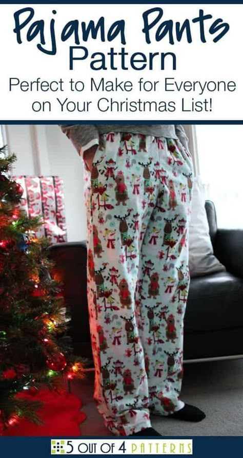 Sewn Christmas Gifts, Pajama Pants Pattern Free, Pajama Pants Tutorial, Diy Pajamas, Sewing Patterns For Men, Pajama Pants Pattern, Pant Sewing, Pants Pattern Free, Pajamas For Teens