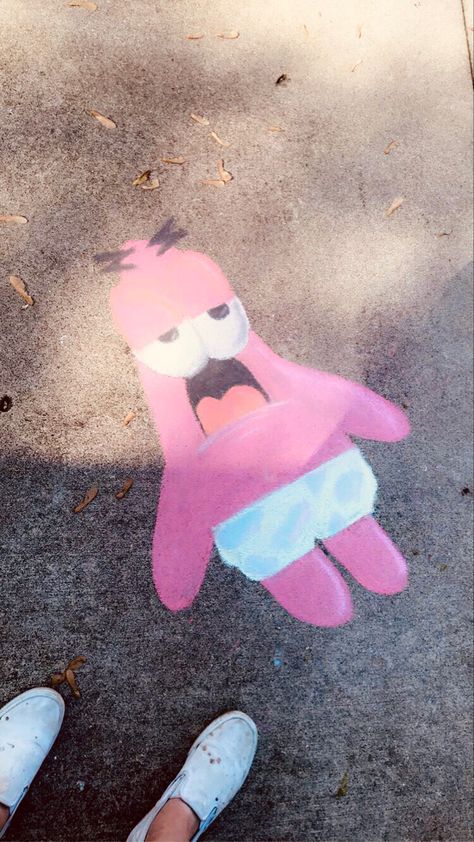 #chalkart Patrick Star, Chalk Art, Chalk, Stars, Art