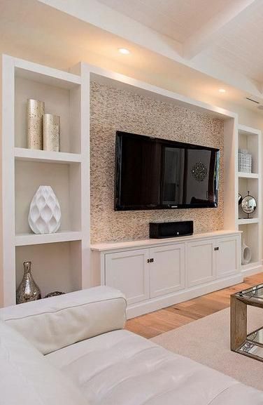 Built-in wall unit   - Wohnzimmer - #builtin #unit #wall #Wohnzimmer Tv Wall Built In Ideas Modern, Traditional Living Room Built Ins, Large Mounted Tv Living Room, Diy Bookshelf Design, Built In Wall Units, Tv Ideas, Built In Shelves Living Room, Living Room Wall Units, Living Room Built Ins