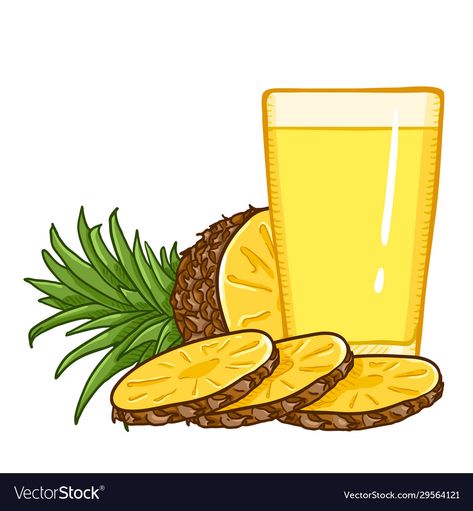 Juice Cartoon, Pineapple Clipart, Pineapple Lemonade, Fresh Fruit Juice, Food Clipart, Diy Crafts For Girls, Pineapple Fruit, English Lessons For Kids, Commercial Art