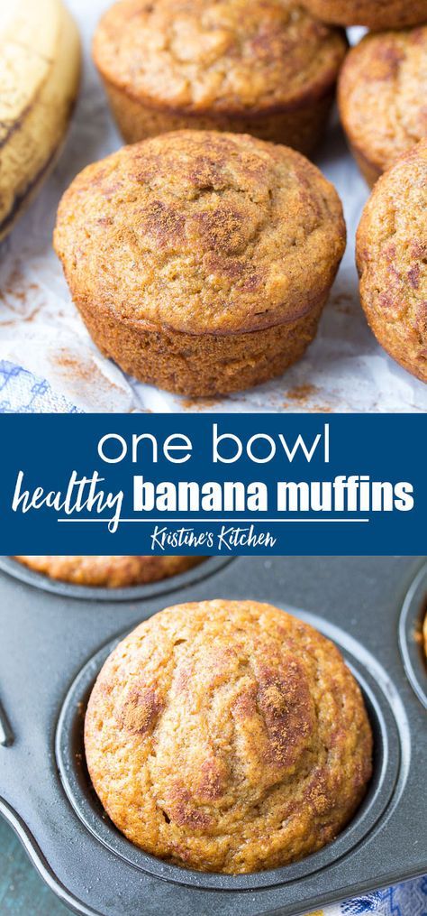 Bababa Muffins, Easy Healthy Banana Muffins, Healthy Banana Muffins Recipe, Banana Muffin Recipe Healthy, Best Banana Muffins, Resep Muffin, Banana Muffins Recipe, Banana Muffins Easy, Menu Sarapan Sehat