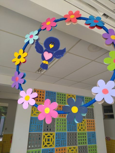 Spring Decor Kindergarten, Spring Kindergarten Decoration, Spring Decorations Kindergarten, Easy Spring Decorations, Flower Crafts Kids, Balloon Bouquet Diy, Diy Classroom Decorations, Art Activities For Toddlers, Preschool Classroom Decor