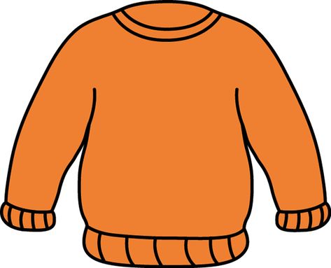 Sweater Clip Art, Sweater Drawing, Pink Cardigan Sweater, Reindeer Sweater, Black And White Girl, American Girl Doll Crafts, Orange Sweater, Sweater Clip, Orange Sweaters