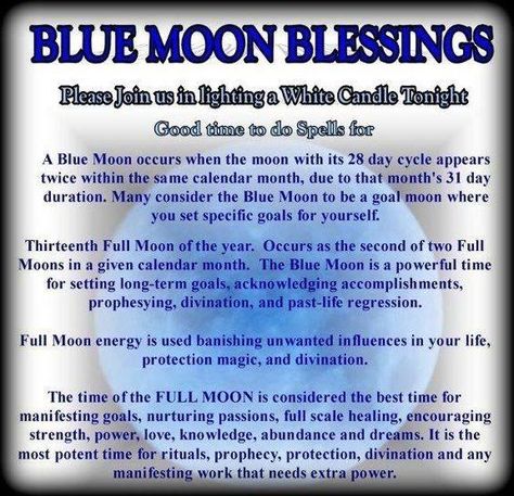 Blue moon blessing. Blue Moon Prayer, Blue Moon Correspondences, Super Blue Moon Affirmations, August Blue Moon 2023, Blue Moon Ritual Witchcraft, Blue Moon Spells And Rituals, Full Blue Moon Ritual, Blue Moon Witchcraft, Blue Moon 2023