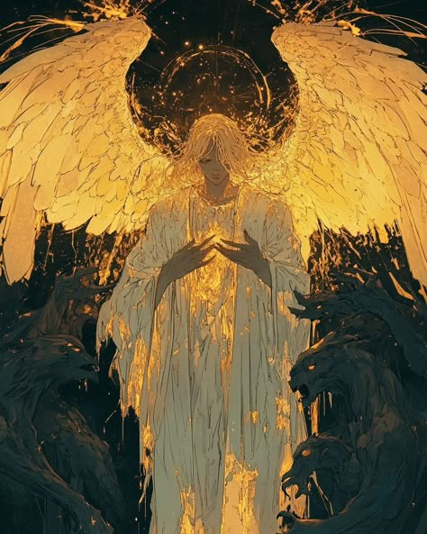 𝕿𝖍𝖊 𝕷𝖎𝖌𝖍𝖙 𝕭𝖗𝖎𝖓𝖌𝖊𝖗 AI Generated | Gerado por IA | Midjourney #ai #midjourney #darkfantasy #angel #apocalipse Golden Wings Art, Dnd Angel Art, Light Fantasy Aesthetic, Angel Character Art, Angel Concept Art, Black Angel Art, Light Fantasy Art, Male Angel Art, Angel Fantasy Art