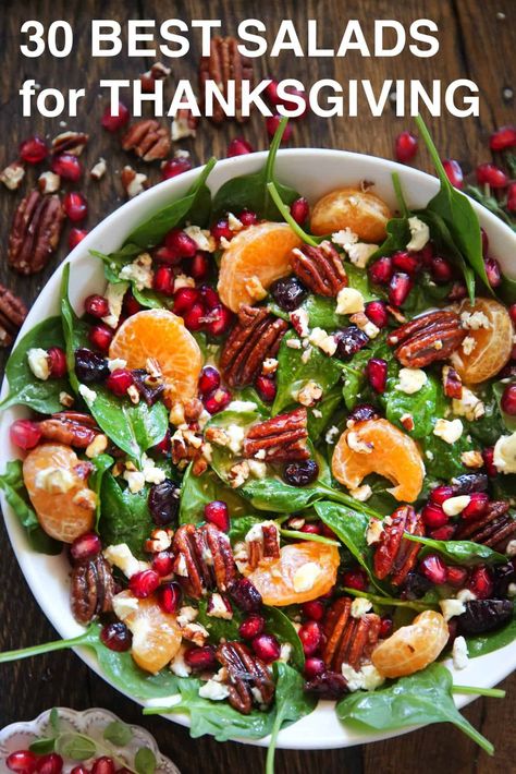 30 Best Thanksgiving Salads (Autumn Ingredients and Flavors) Thanksgiving Salads, Butternut Squash Sweet, Thanksgiving Salad, Best Thanksgiving Side Dishes, Holiday Salads, Butternut Squash Salad, Best Thanksgiving Recipes, Harvest Salad, Mandarin Oranges