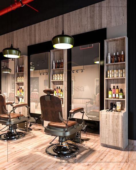 Modern Barbershop Interior, Hair Salon Interior Design Ideas, Modern Barber Shop, Barbershop Design Interior, Upscale Salon, Ideas Salon, Salon Interior Design Ideas, Barber Shop Interior, Spa Interior Design