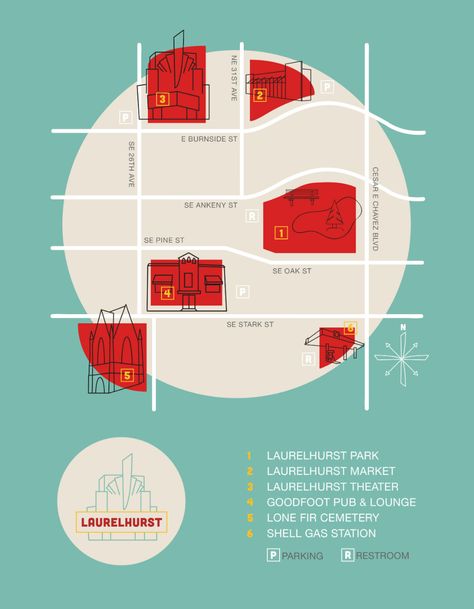 City Guide Design, Shell Gas Station, Neighborhood Association, Infographic Inspiration, Blessed Sacrament, Create A Map, Art Guide, Neighborhood Guide, Information Design