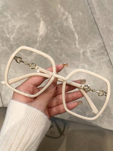 Collar     Embellished   Women Accessories Fashion Glasses Frames, Square Glasses Frames, Glasses Fashion Women, Eyewear Trends, Fashion Oversized, Trendy Glasses, Square Eyeglasses, Oversize Fashion, Square Glasses