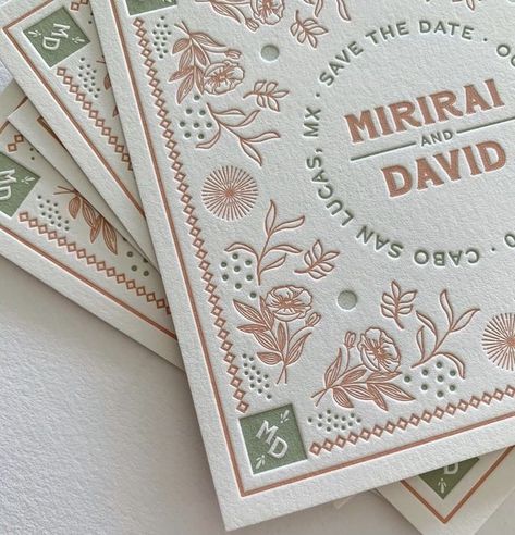 Reception Save The Dates, Vintage Inspired Save The Date, Graphic Design Save The Date, Wedding Invitation Theme Design, Mexican Save The Date, Vintage Wedding Save The Date, Letter Press Save The Date, Save The Date Letterpress, Letterpress Save The Date