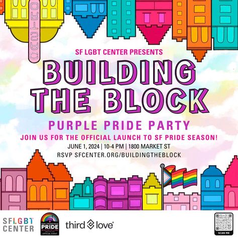 Can you believe that Pride month is almost upon us? Come check out The Heated the @sflgbtcenter for their FIRST-EVER Building the Block Purple Pride Party! You’ll get connected to local community resources, LGBTQ+-owned small business vendors, and BIPOC-owned food trucks and experience iconic live entertainment from Bay Area LGBTQ+ creators and performers. Saturday, June 1st, 2024 | 10-4 pm SF LGBT Center (1800 Market St, San Francisco, CA 94102) Business Vendors, Lgbt Center, Community Resources, Pride Party, Purple Pride, June 1st, 4 Pm, Local Community, Live Entertainment