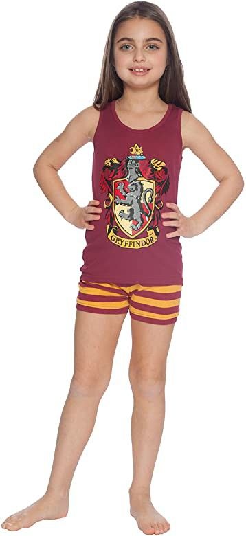 Harry Potter Girls' Big Gryffindor House Crest Cotton Tank Top Pajama Short Set, 8 Gryffindor House Crest, Harry Potter Houses Crests, Harry Potter Pyjamas, Pajama Short Set, Gryffindor House, Harry Potter Girl, Pajama Short, Harry Potter Houses, Harry Potter Hermione