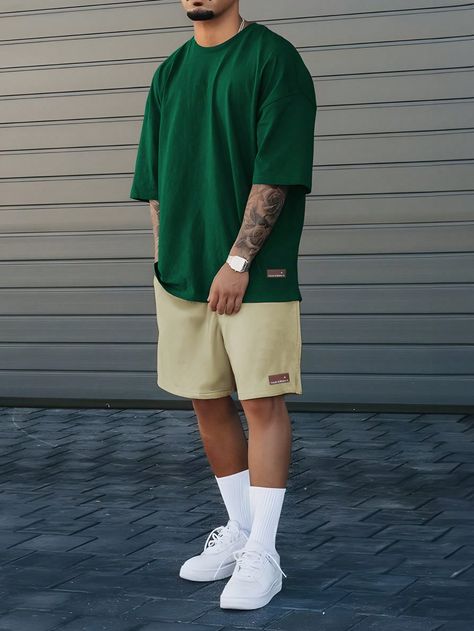 Man Shorts Outfit Summer, Mens Casual Outfits Colorful, Simple Summer Outfits Men, Men Summer Wardrobe, Navy Blue Shorts Outfit Men, Xl Mens Fashion Plus Size, Old School Aesthetic Outfit, Men’s Summer Streetwear Style, Summer 2025 Outfits