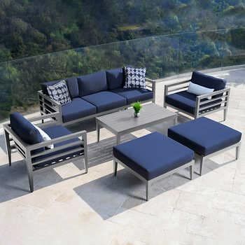 Hyland Hills 4-piece Seating Set | Costco Coffee Table Frame, Outdoor Furniture Cover, Mirrored Coffee Tables, Outdoor Bench, Patio Set, Home Fashion, Outdoor Sectional Sofa, Outdoor Cushions, Home Decor Ideas