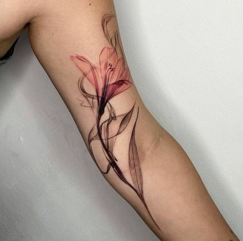 Lily Tattoo Designs, Lily Tattoo Design, Flower Wrist Tattoos, Tattoos For Women Flowers, Tatuaje A Color, Lily Tattoo, Feminine Tattoo, Arm Tattoos For Women, Tattoo Designs And Meanings