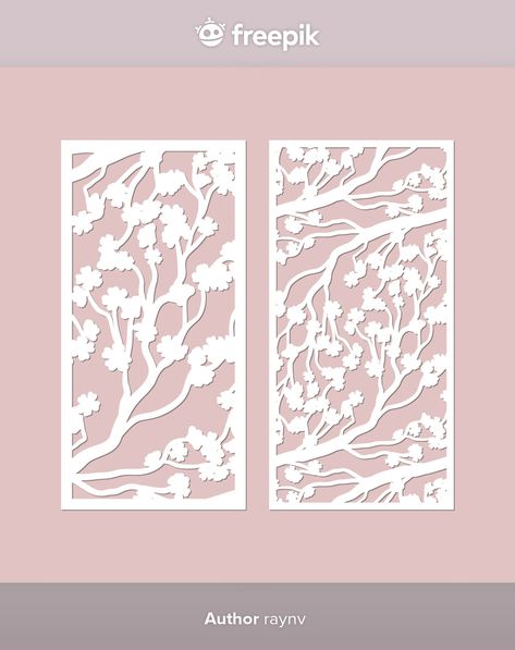 Cherry Blossom Outline, Laser Cut Coaster, Laser Cut Decor, Laser Cut Panels, Laser Design, Blossom Branch, Frame Border Design, Arabesque Pattern, Cherry Blossom Branch