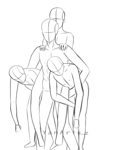 Best Friend Bases Drawing, Pose Reference Anatomy, Pose Reference 3 People, Manga Practice, References Drawing, Pose Study, Body Bases, Twins Posing, Ship Dynamics