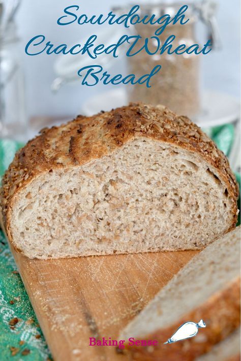 Sourdough Cracked Wheat Bread is a hearty loaf full of whole wheat flavor and goodness. This rustic bread made with active starter and whole grain has a chewy, substantial bite. Semolina Bread Recipe, Easy French Bread Recipe, Rustic Italian Bread, Farmhouse Bread, Oven Bread, Wheat Bread Recipe, Dutch Oven Bread, Cracked Wheat, French Bread Recipe