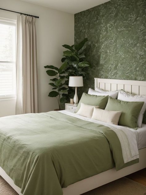 Create a soothing Korean-inspired bedroom by adding a touch of green with potted plants and a leafy wallpaper. Complete the look with a minimalist wooden bed frame and soft, neutral-colored bedding. Minimalist Wooden Bed, Korean Bedroom Ideas, Korean Bedroom, Wooden Bed Frame, Wooden Bed Frames, Wallpaper Bedroom, Wooden Bed, Minimalist Bedroom, Dream Room