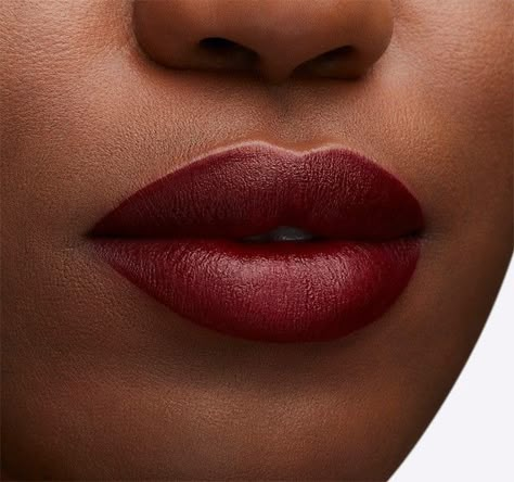 Dark Skin Red Lip Makeup, Dark Skin Makeup Red Lips, Dark Skin Red Lip, Top Mac Lipsticks, Wine Red Lip Gloss, 70s Cottage, Red Lip Gloss Black Women, Natural Lip Shades, Lip Lab