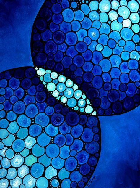 Blue Unity by Sharon Cummings Unity In Art, Unity Painting, Unity Art, Symmetrical Balance, Harmony Art, Circle Painting, Elements And Principles, Principles Of Art, Whatsapp Wallpaper