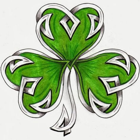 05 Clover Tattoo Designs Tattoo Leaf, Tattoos Celtic, Celtic Clover, Four Leaf Clover Tattoo, Clover Tattoo, Shamrock Tattoos, Celtic Shamrock, Leaf Tattoo, Irish Tattoos