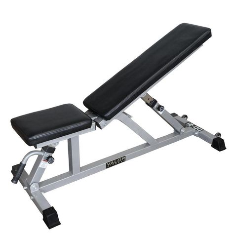 HEAVY DUTY GYM BENCH: Constructed of 2” x 2”, 12-gauge steel frame for strength and durability. 4 base pads encased in rubber cap for further stability and provides floor protection. Continuous deal beam back support on back and seat pad for stability. HIGH DENSITY PADDING: Dual-layered back pad measures 34.75” x 10” x 2”. Seat pad measures 14.5” x 10” x 2”. Floor to top of the pad measures 17.75”. ADJUSTABLE BENCH: Back pad adjusts from 0 to 70 degrees while seat adjusts from 0 to 60 degrees. B Adjustable Workout Bench, Adjustable Bench Press, Gym Bench, Adjustable Bench, Bench Workout, Incline Bench, Adjustable Weight Bench, Weight Bench, 70 Degrees