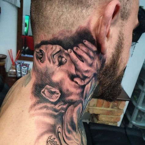 Devil Tatoos Men, Angel Talking In Ear Tattoo, Demon Whispering In Ear Tattoo, Devil On Shoulder Tattoo, Devil Tattoo Men, Devil Hand Tattoo, Devil Whispering In Ear Tattoo, Angel Whispering In Ear Tattoo Design, Angel Whispering In Ear Tattoo