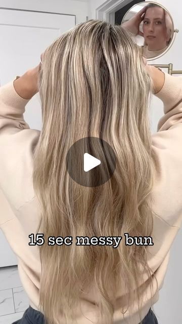 WIMBERLY’S | BEAUTY BAR on Instagram: "🫶🙌🏼Quickest messy bun ever! @laineyostrom Let me know if you try! You will definitely need STRETCHY hair ties for this one! Yay or nay?  - #lowbuntutorial #lowbunhairstyle #easymessybun #messybuntutorial #messybuns #holidayhairstyle #holidayhairstyles" One Hair Tie Bun, Messy Bun For Long Hair Tutorial, Easy Hairstyles With One Hair Tie, Easy Bun For Long Hair, Messy Bun Tutorial For Long Hair, Hairstyles With One Hair Tie, Messy Bun Long Hair, Easy Messy Buns For Long Hair, Messy Updos For Long Hair