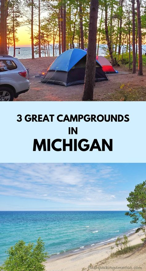 michigan camping ideas. tent camping. rv camping. hiking and camping trip. campground near lake superior beach, great lakes camping. michigan road trip, midwest summer vacation. national lakeshore park vacation ideas. us outdoor travel destinations. vacation spots, places in the US. michigan things to do upper peninsula up north. Camping Michigan, Camping In Michigan, Michigan Campgrounds, Up Michigan, Michigan Camping, Midwest Road Trip, Michigan State Parks, State Park Camping, Upper Peninsula Michigan