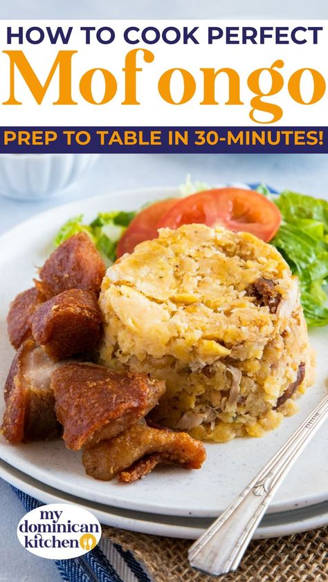 How To Make Mofongo, Mofongo Recipe, Mashed Plantains, Green Plantains, Puerto Rican Dishes, Puerto Rico Food, Boricua Recipes, Spanish Dishes, Hispanic Food