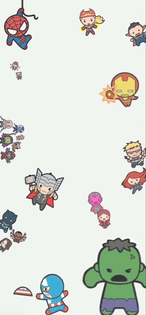 Chibi Avengers Wallpaper, Avengers Cute Wallpaper, Mini Avengers Wallpaper, Cartoon Marvel Wallpaper, Iron Man Cartoon Wallpaper, Chibi Spiderman Wallpaper, Foreverandmore Wallpaper, Marvel Wallpaper Minimalist, Marvel Cute Wallpaper