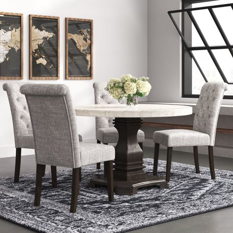 Light Grey Chair, Grey Dining Room, Marble Surface, 5 Piece Dining Set, Counter Height Dining Sets, Table Seating, Dining Room Sets, Counter Height, Room Chairs