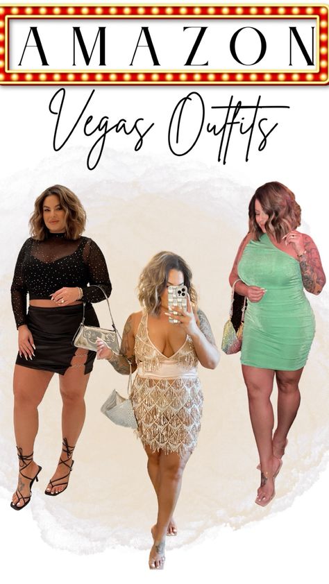 XL in everything besides the dress in the middle it’s a xxl . Black skirt I should have got a L it’s big in the waist on me.  #midsize #amazon #amazonstyle #vegasoutfits #vegas   #LTKcurves #LTKFind #LTKunder50  Follow my shop @shaynaslife on the @shop.LTK app to shop this post and get my exclusive app-only content!  #liketkit  @shop.ltk https://liketk.it/474qo Spring Night Out Outfit Plus Size, Vegas Curvy Outfit Ideas, Midsize Las Vegas Outfits, Club Outfits For Midsize Women, Vegas Outfit Ideas Midsize, Plus Size Vegas Outfits Night, Clubbing Outfits Nightclub Plus Size, Vegas Outfit Ideas Summer Plus Size, Vegas Plus Size Outfit Ideas