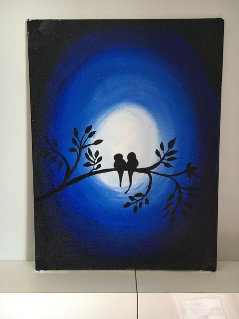 I love  blue so here’s the blue colour canvas painting Black And Blue Painting Easy, Blue Acrylic Painting Ideas Easy, Painting Ideas On Canvas Blue Background, Simple Blue Paintings, Simple Poster Colour Painting, Blue Acrylic Painting Ideas, Blue Monochromatic Painting, Easy Poster Colour Paintings, Painting Ideas On Canvas Blue