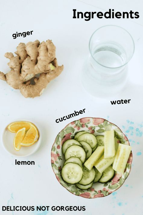 Lemon Ginger Cucumber Water Cucumber Infused Water, Lemon Ginger Water, Cucumber Drink, Cucumber Lemon Water, Cucumber Detox Water, Cucumber Benefits, Healthiest Foods, Ginger Drink, Lemon Cucumber