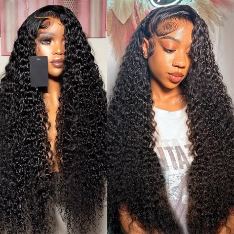 PRICES MAY VARY. Deep Wave Human Hair Wigs Material: 100% Human Hair Pre Plucked With Baby Brazilian Virgin Natural Color Human Hair Wigs, Comfortable and Soft, No Shedding, No Knotting, No Odor Can Be Re-Styled, Straightened, Curled, Dyed And Bleached Deep Wave Human Hair Wigs Hat Size: The Medium Hat (22 Inch-22.5 Inch) is Suitable for Most People. Transparent Switzerland Lace Front Wigs Human Hair is Comfortable and Breathable. Comes With an Adjustment Strap and Three Combs to Help You Wear I Full Lace Front Wigs, Deep Wave Hairstyles, 100 Human Hair Wigs, Curly Human Hair Wig, Curly Lace Front Wigs, Deep Curly, Wigs Human Hair, Lace Closure Wig, Frontal Wig