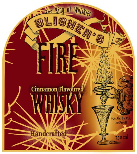 Blishen's Fire Whisky Label Fire Whiskey, Whisky Label, Halloween Apothecary Labels, Harry Potter Scrapbook, Harry Potter Party Decorations, Harry Potter Props, Harry Potter Ornaments, Scary Haunted House, Potter House