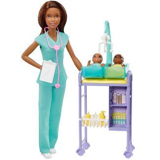 Nurse Barbie, Doctor Doll, Doctor Play Set, Taking Care Of Baby, Green Scrubs, Barbie Shop, Barbie Toys, You Can Be Anything, Barbie I