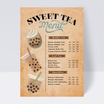 retro milk tea shop menu design#pikbest#Templates#Flyer Milktea Menu Design, Milk Tea Menu Design, Tea Shop Menu Design, Milk Tea Shop Design, Milk Tea Menu, Shop Menu Design, Almond Milk Tea, Lemon Smoothie, Design Flyers