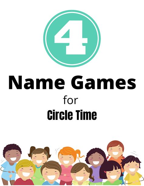 Name Games are a must at the beginning of the year as you learn everyone's name. But they can be used anytime to build community and foster pre-literacy skills. Check out 4 name games for circle time and get 2 bonus ones as well! Name Game For Preschoolers, Circle Time Letter Games, Kindergarten Name Games First Day, Getting To Know You Activities For Preschool, Learning Friends Names In Preschool, Name Chants Preschool, Learning Name Games Preschool, Pre K Games Circle Time, Name Chants Kindergarten