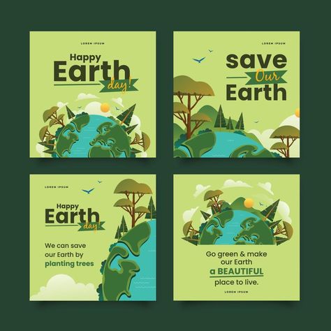 Happy Earth Day for Social Media Posts Earth Day Infographic, Environment Instagram Post, Earth Design Graphic, Earth Day Instagram Post, Earth Day Social Media Posts, Environment Graphic Design, Earth Day Post, Nature Social Media, Earth Day Design