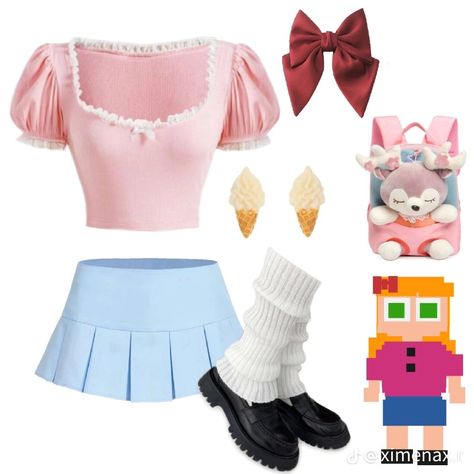 Elizabeth Afton Cosplay Outfit, Fnaf Movie Outfit, Elizabeth Afton Outfit Ideas, Chica Inspired Outfits Fnaf, Fnaf Clothes Outfits, Fnaf Themed Outfits, Fnaf Costume Ideas, Fnaf Movie Outfit Ideas, Elizabeth Afton Cosplay