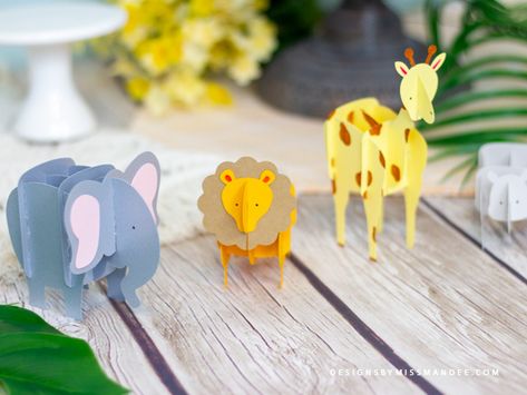 Animals Silhouette, Cricut Animals, 3d Templates, Summer Cut, Disney Villain, Paper Animals, Paper Lantern, Safari Party, Animal Projects