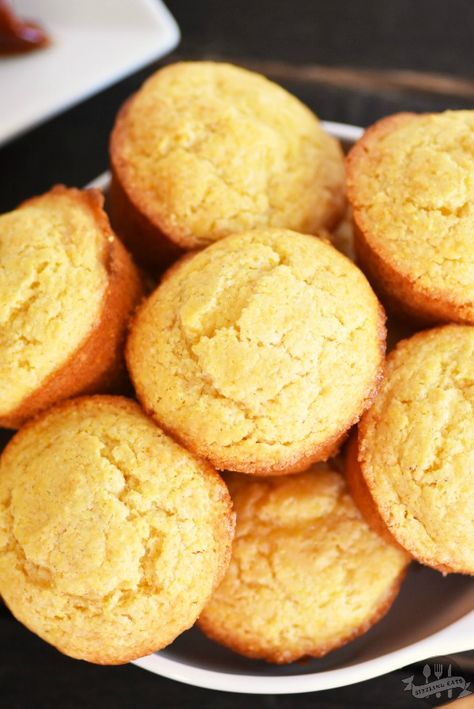 Honey Corn Muffins Recipe Corn muffins and bread are some of my favorite baked desserts, or side dishes for BBQ. I love the versatility that this baked side or dessert can have. If you are feeling like something more savory,  you can add cheese or jalapenos to the batter. If you are feeling sweeter, and...Read More » Moist Corn Muffins, Strawberry Muffins Easy, Buttermilk Cornbread Muffins, Gluten Free Strawberry Muffins, Easy Healthy Muffins, Honey Corn Muffins, Homemade Corn Muffins, Corn Muffins Recipe, Sweet Corn Muffins