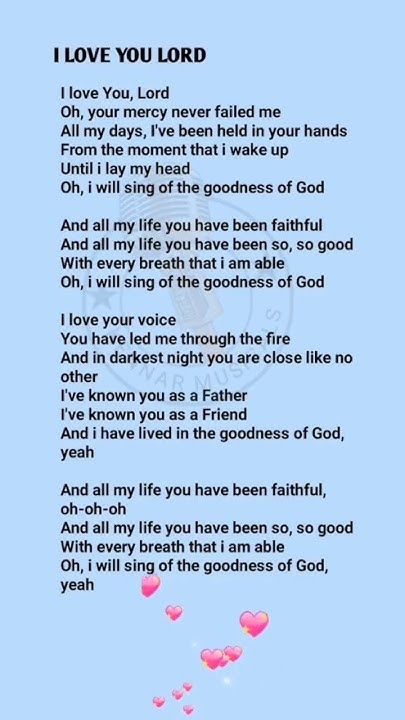 Joy In The Lord Scriptures, I Love You Lord Song, Worship Song Lyrics Wallpaper, Meaningful Song Lyrics Quotes, Goodness Of God Lyrics, Christian Song Lyrics Quotes, Beautiful Song Lyrics, Christian Music Lyrics, Christian Song Quotes