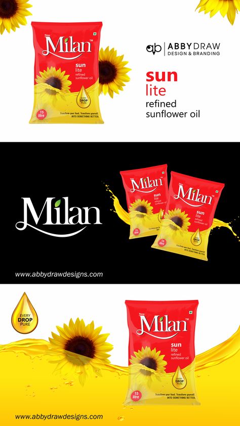 Follow @abbydraw For Daily Branding & Packaging design. #sunflowerpackagingdesign #edibleoilpackagingpouch #edibleoilpackagingdesign #edibleoilpackagingcompanies #edibleoilpackaging act ##SunflowerOil #HealthyCooking #PouchPackaging #PackagingDesign #KitchenEssentials#CookingOil #OrganicFood #NutritiousChoices #SunflowerGoodness #FoodieFaves #EcoFriendlyPackaging #CookingInspiration #GourmetCooking #HomemadeDelights #FoodPackaging #SunflowerHarvest #CulinaryCreations #TastyCooking Edible Oil Packaging Design, Sunflower Oil Packaging Design, Cooking Oil Packaging Design, Oil Packaging Design, Oil Packaging, Packaging Template Design, Refined Oil, Packaging Template, Pouch Packaging