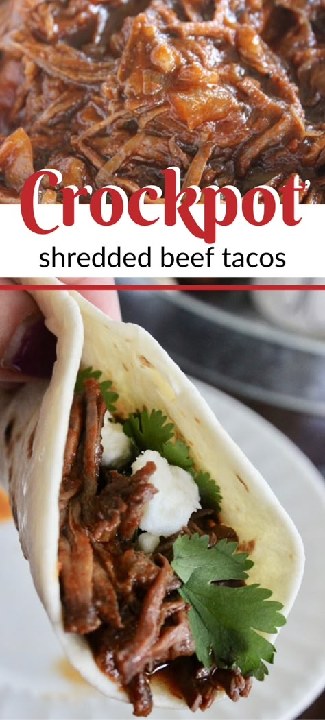 Crockpot Shredded Beef Tacos, Crock Pot Shredded Beef, Crockpot Tacos, Shredded Beef Tacos Recipes, Crockpot Beef Tacos, Crockpot Shredded Beef, Roast Sandwiches, بطاطس مهروسة, Beef Crockpot